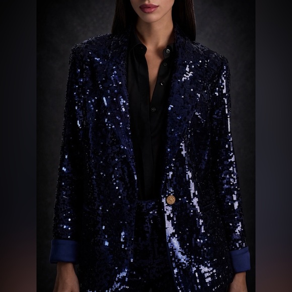 Function & Fringe Edit | Alice + Olivia Sequin Blazer Oversized - Picture 3 of 7